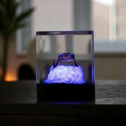 Fantasy LOTR Ring Resin Night Light: Epoxy Wood Ambient LED Lamp