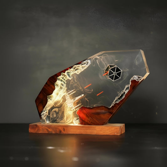 Galaxy Star War Resin Lamp: Fighter Spaceship LED Night Light