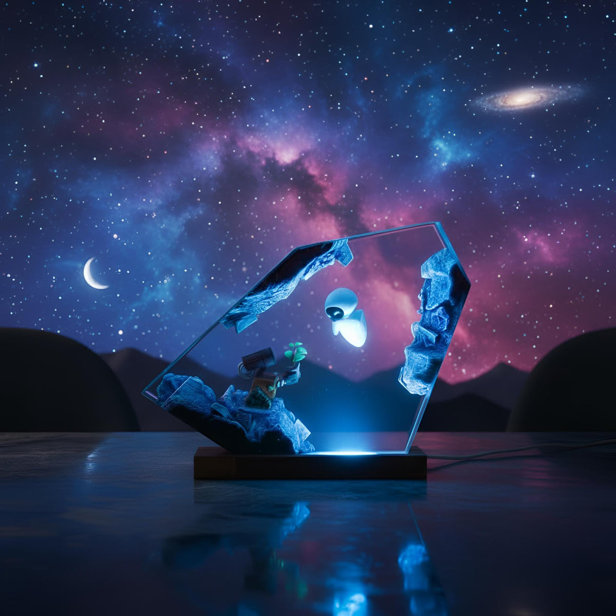 Little Robot Resin Lamp :Space Robot LED Night Light