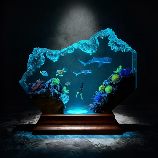 Whale Shark Resin Lamp: Ocean LED Night Light