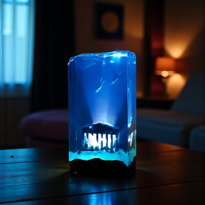 Underwater Ruins Diver Resin Lamp– Ocean Cave Scene Night Light