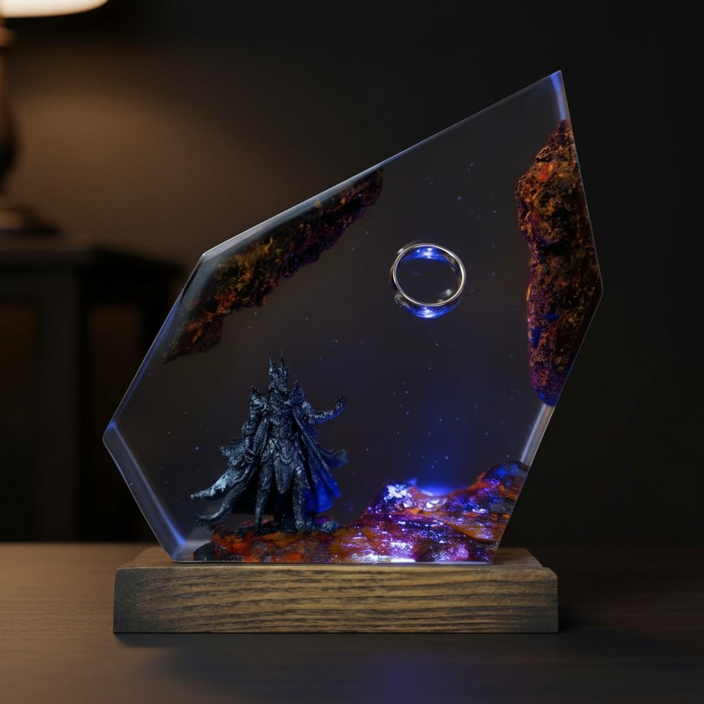 LOTR Floating Ring Resin Lamp: Dark Fantasy Night Light