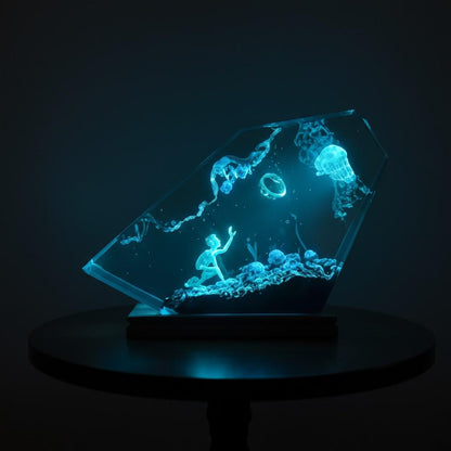 Mystic Ring Resin Lamp: Handmade Epoxy Night Light