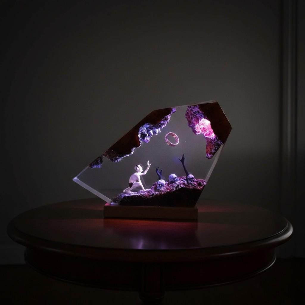 Mystic Ring Resin Lamp: Handmade Epoxy Night Light