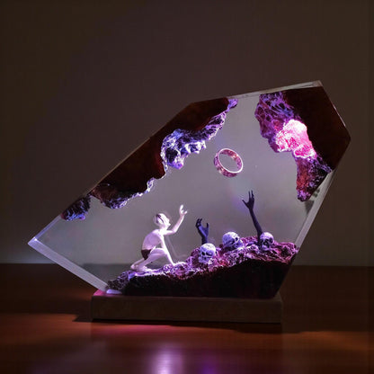 Mystic Ring Resin Lamp: Handmade Epoxy Night Light