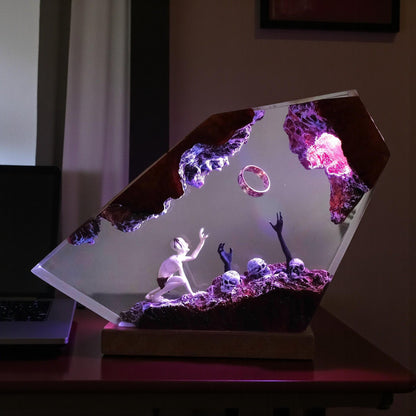 Mystic Ring Resin Lamp: Handmade Epoxy Night Light
