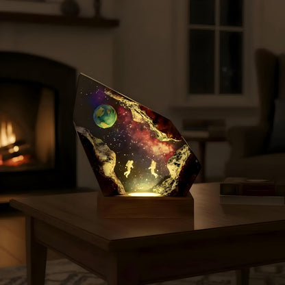Astronaut Space Explorer Resin Lamp: Modern Epoxy Art Light