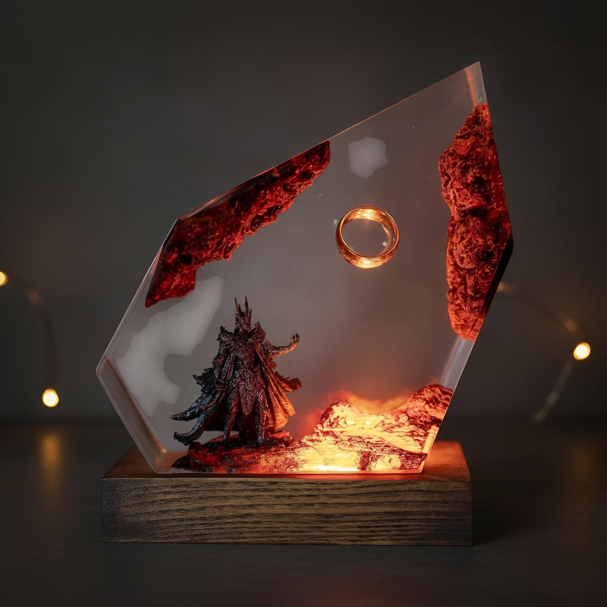 LOTR Floating Ring Resin Lamp: Dark Fantasy Night Light