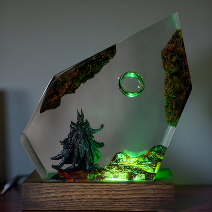 LOTR Floating Ring Resin Lamp: Dark Fantasy Night Light
