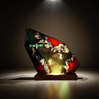 Astronaut Resin Night Light: Galaxy LED Desk Lamp