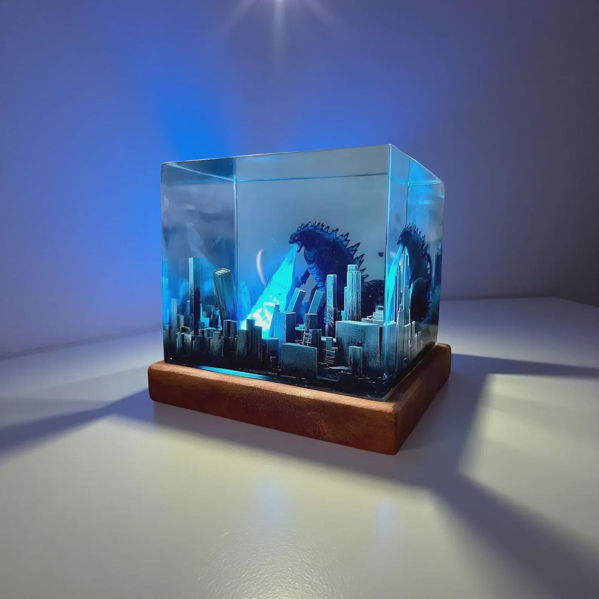 Godzilla Atomic Breath Resin Lamp – 3D City Destruction Night Light
