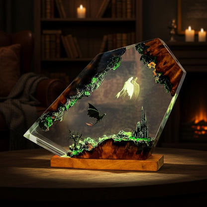 Dragon Organism Resin Night Light: Creative Epoxy Art Table Lamp