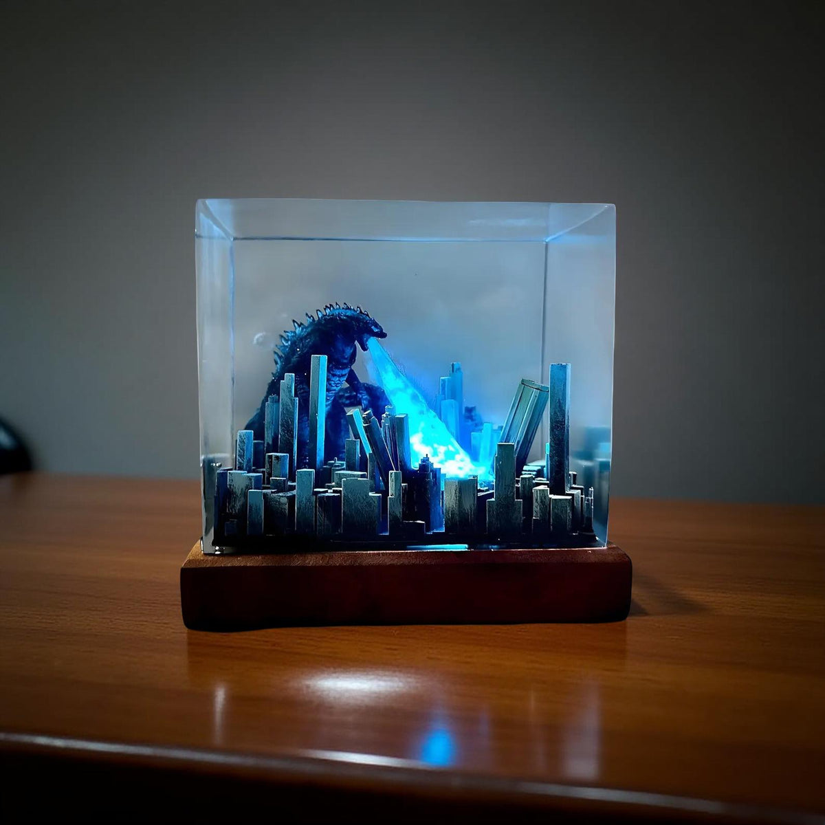 Godzilla Atomic Breath Resin Lamp – 3D City Destruction Night Light