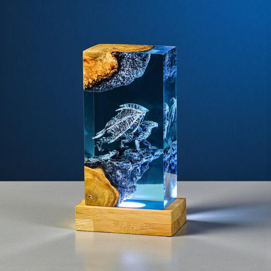 3D Pterosaur Resin Night Light – Winged Dragon Sculpture Lamp