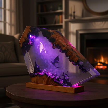 Dragon Organism Resin Night Light: Creative Epoxy Art Table Lamp