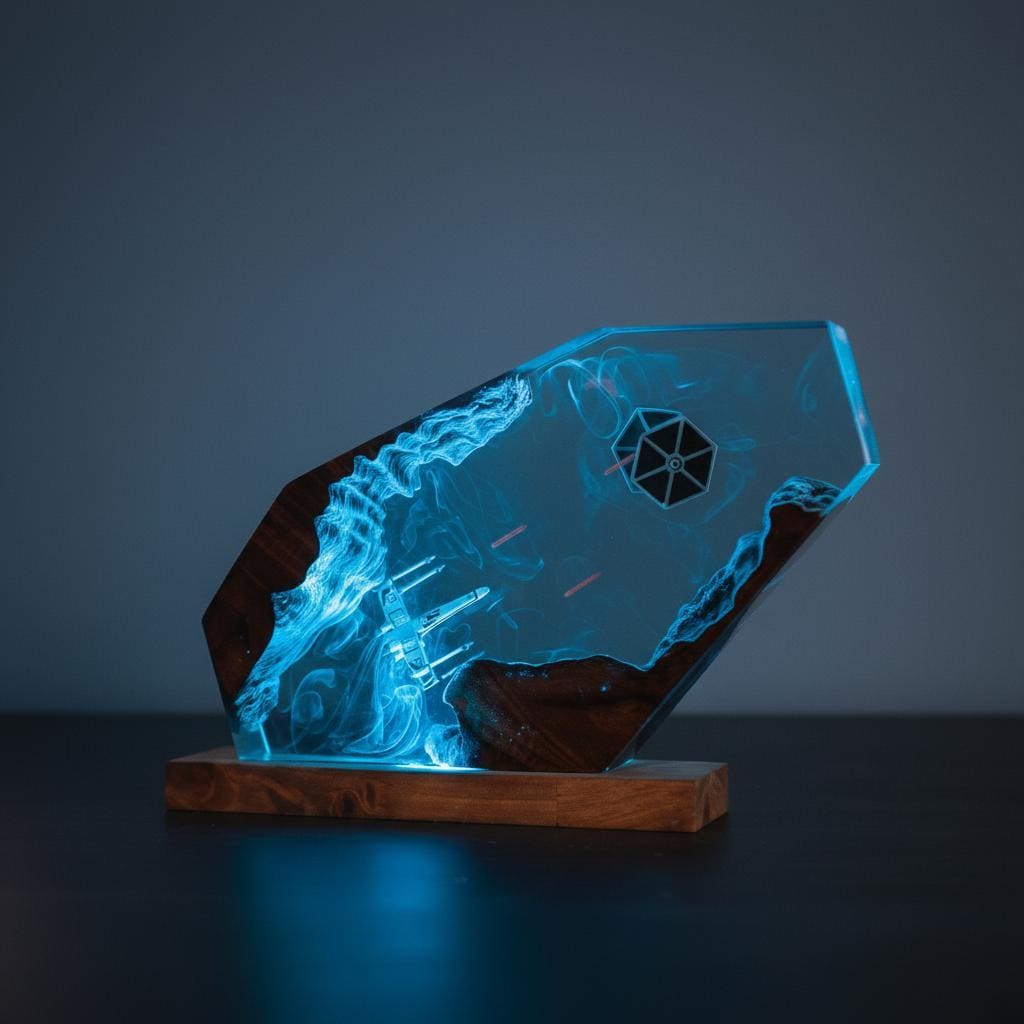Galaxy Star War Resin Lamp: Fighter Spaceship LED Night Light