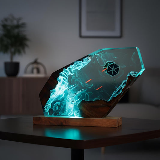 Galaxy Star War Resin Lamp: Fighter Spaceship LED Night Light