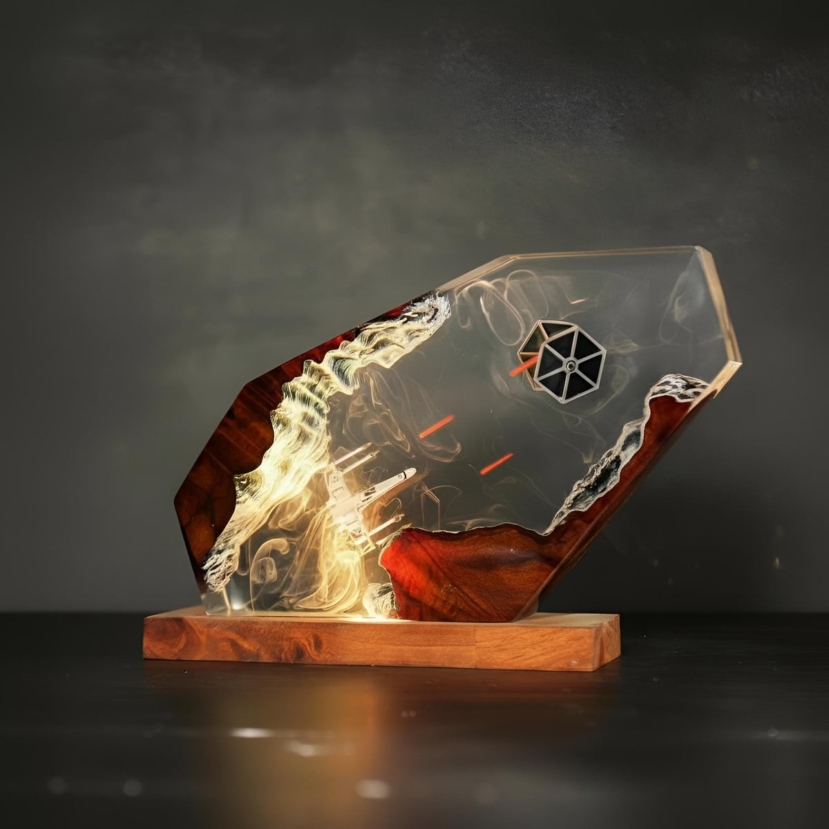 Galaxy Star War Resin Lamp: Fighter Spaceship LED Night Light
