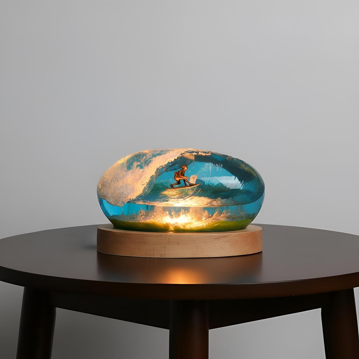Surfing Ocean Resin Lamp: Handmade Marine Night Light