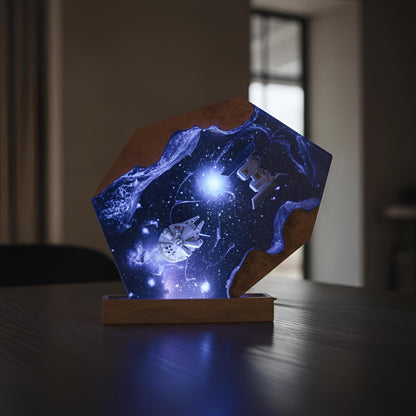 Star Wars Fighter Spaceship Resin Lamp: Galaxy Epoxy Night Light