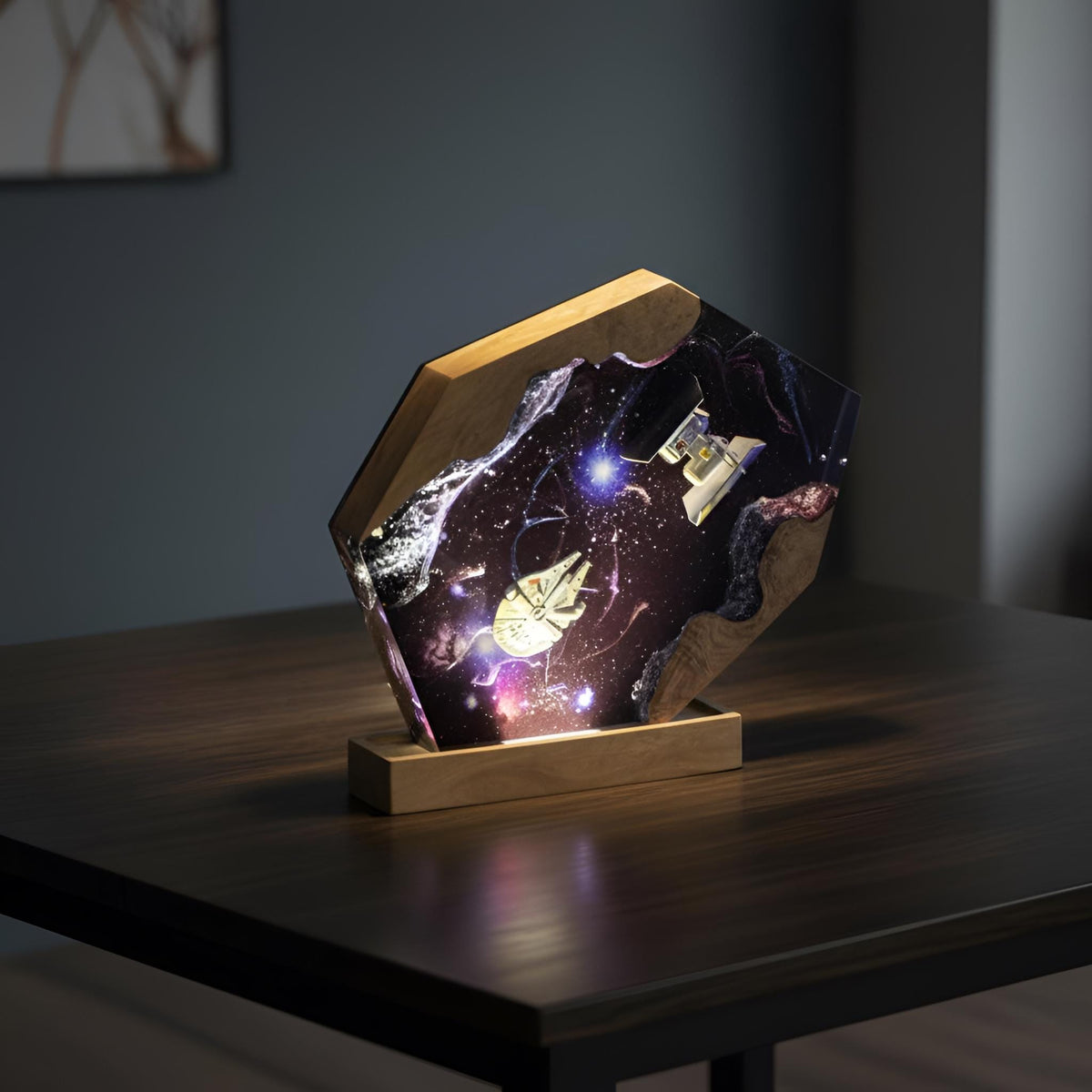 Star Wars Fighter Spaceship Resin Lamp: Galaxy Epoxy Night Light