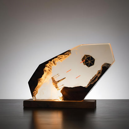 Galaxy Star War Resin Lamp: Fighter Spaceship LED Night Light