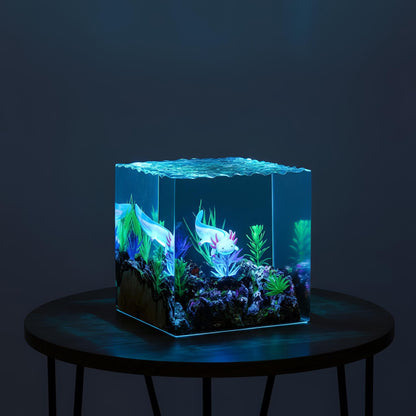 Axolotl Resin Night Light: Aquarium LED Desk Lamp