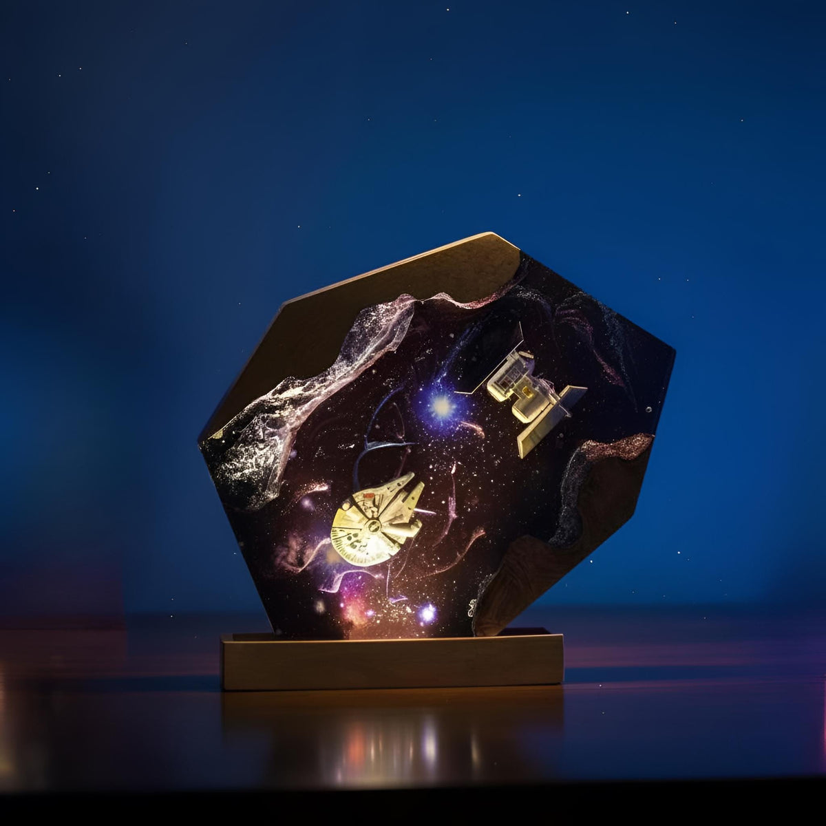 Star Wars Fighter Spaceship Resin Lamp: Galaxy Epoxy Night Light