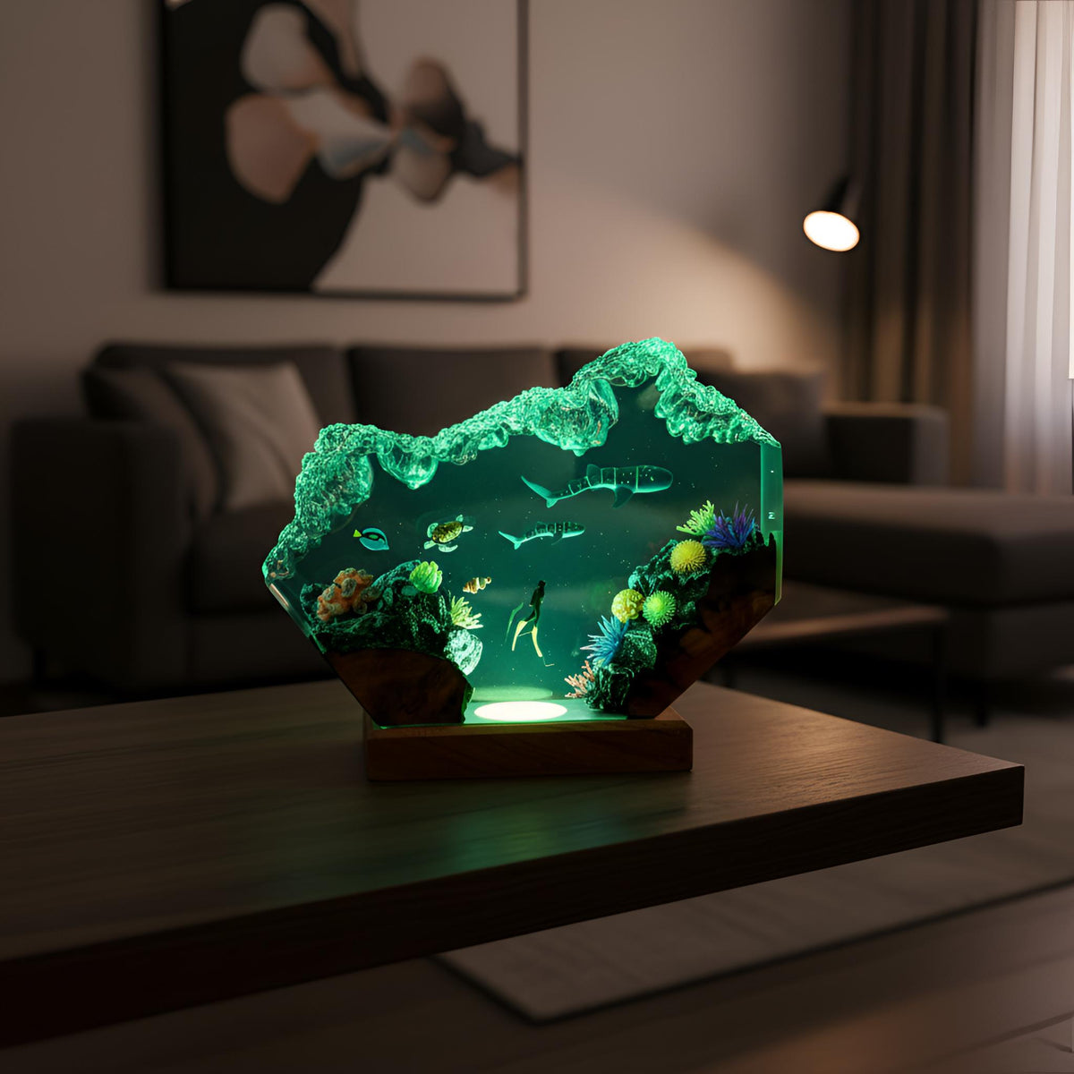 Whale Shark Resin Lamp: Ocean LED Night Light