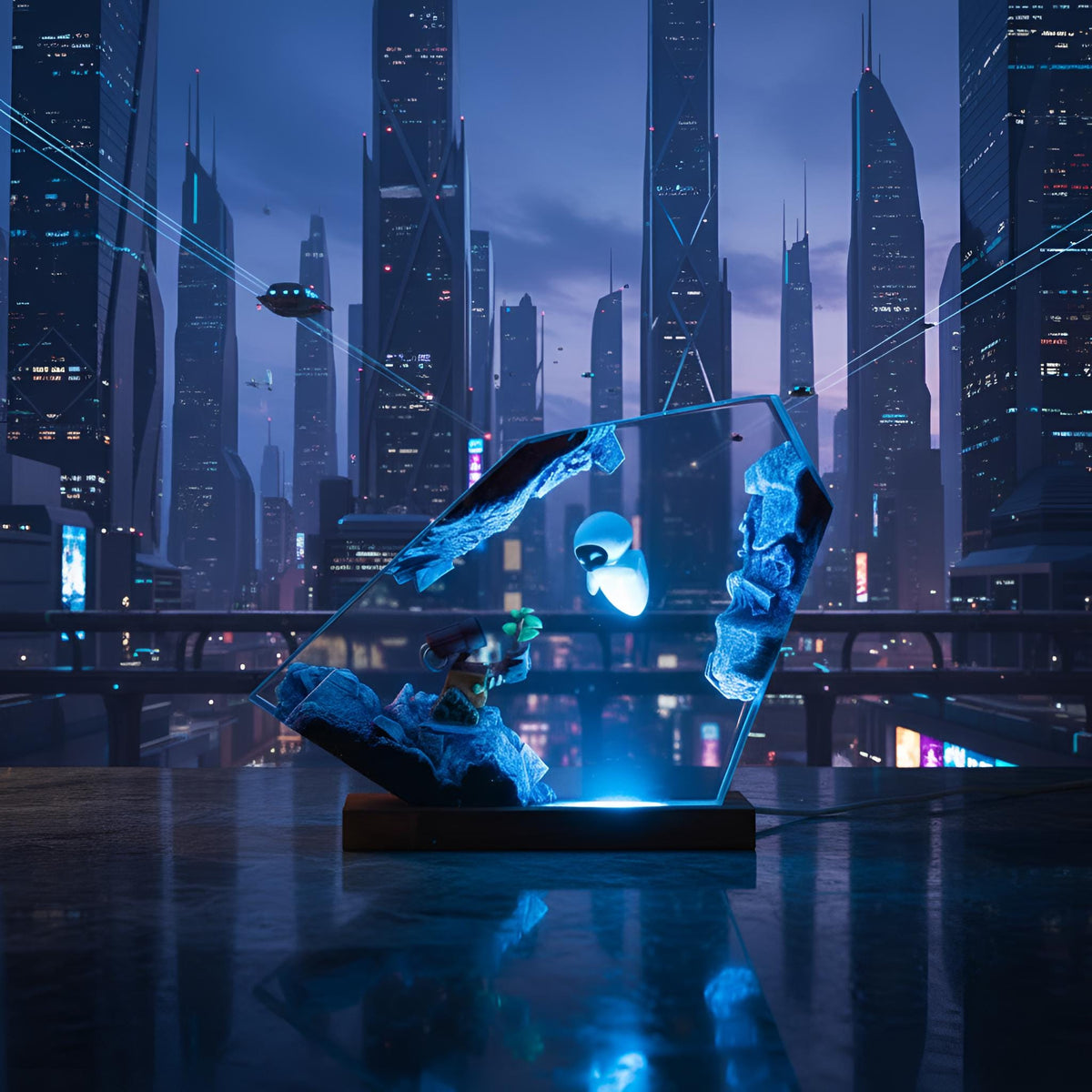 Little Robot Resin Lamp :Space Robot LED Night Light