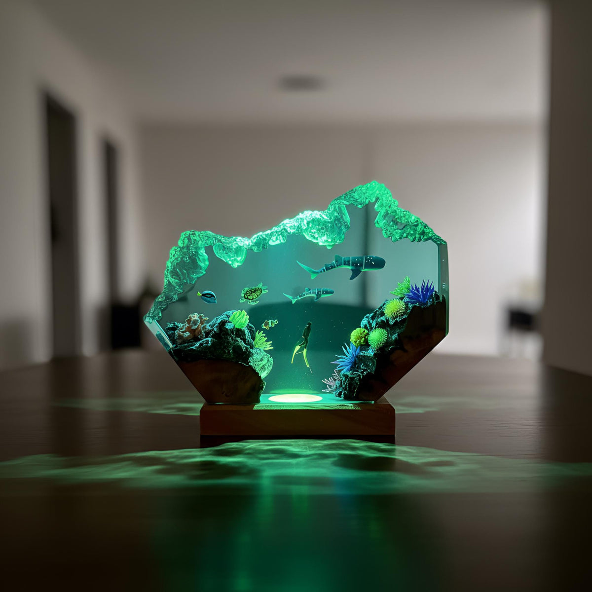 Whale Shark Resin Lamp: Ocean LED Night Light