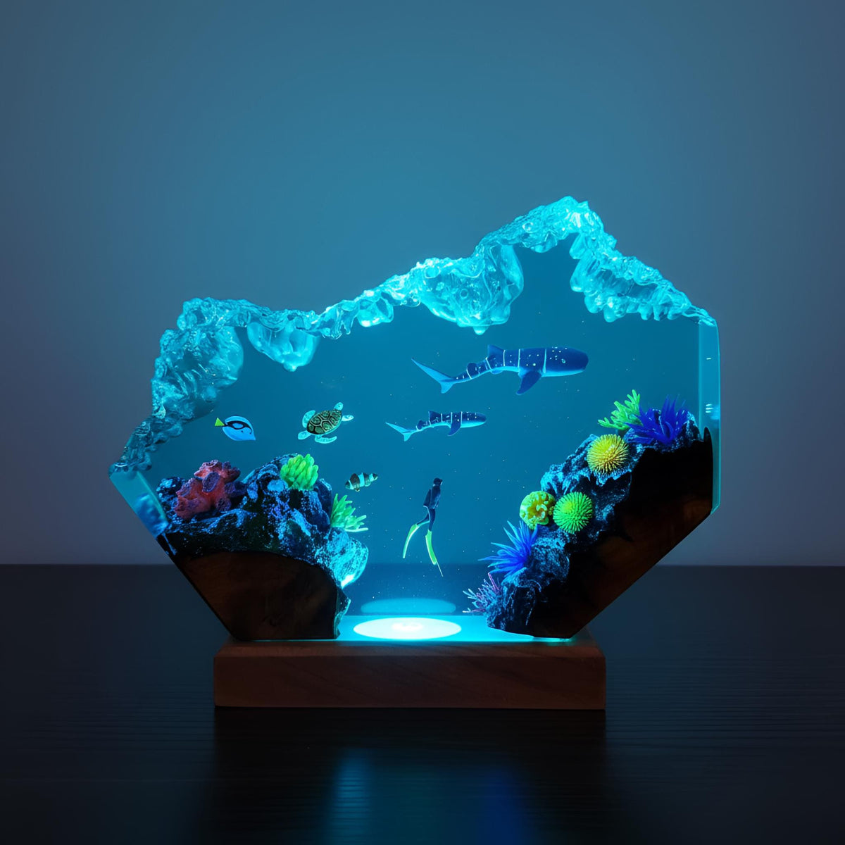 Whale Shark Resin Lamp: Ocean LED Night Light