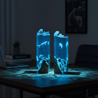Diver Underwater Resin Lamp: Ocean LED Night Light