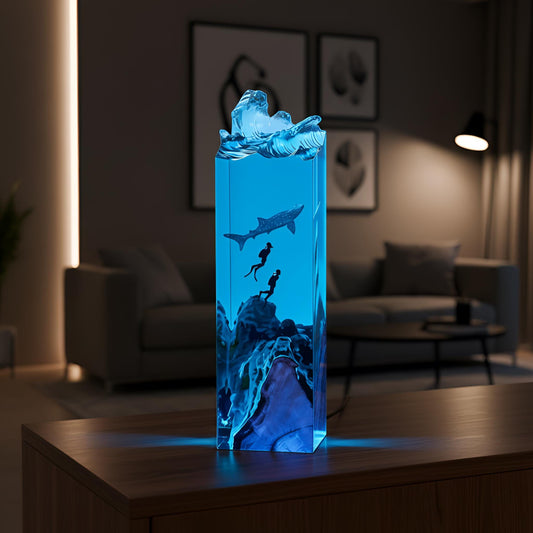 Diver Underwater Resin Lamp: Ocean LED Night Light