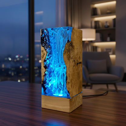 Ocean Cave Resin Lamp: Waterfall LED Night Light