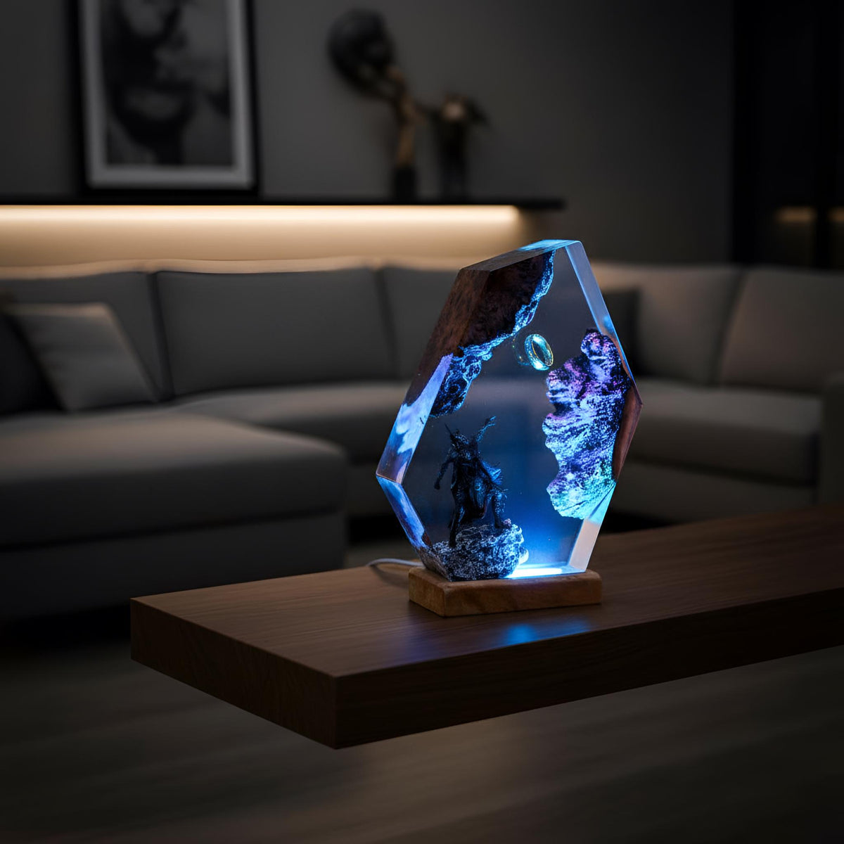Fantasy Warrior Resin Night Light: Dark Realm LED Lamp