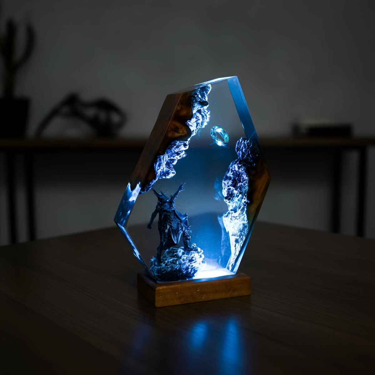 Fantasy Warrior Resin Night Light: Dark Realm LED Lamp