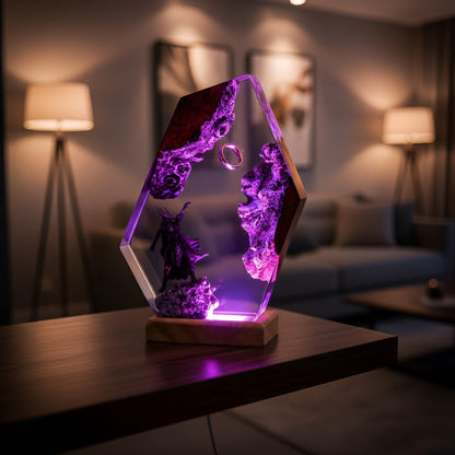 Fantasy Warrior Resin Night Light: Dark Realm LED Lamp