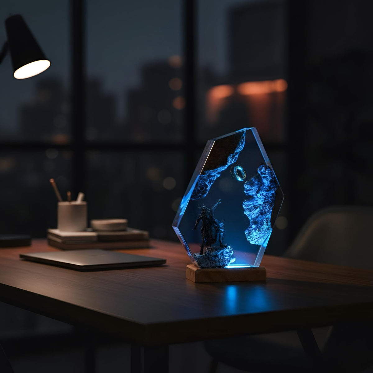 Fantasy Warrior Resin Night Light: Dark Realm LED Lamp