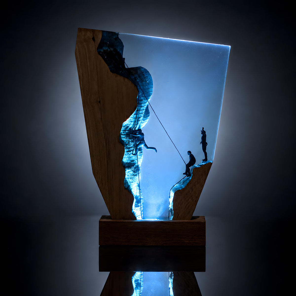 Climber Resin Lamp, Rock Climbing LED Night Light, Mountain Lover Gift Decor