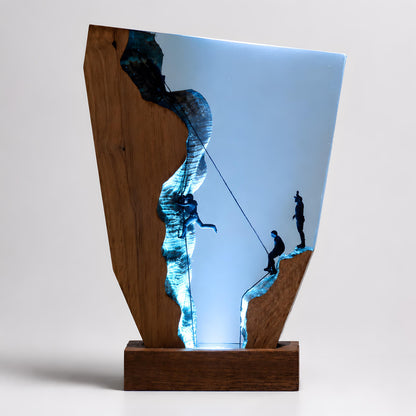 Climber Resin Lamp, Rock Climbing LED Night Light, Mountain Lover Gift Decor