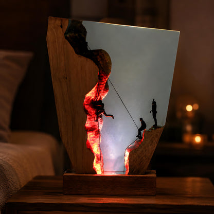 Climber Resin Lamp, Rock Climbing LED Night Light, Mountain Lover Gift Decor