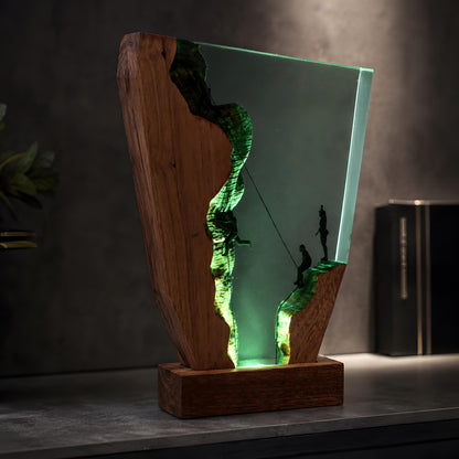 Climber Resin Lamp, Rock Climbing LED Night Light, Mountain Lover Gift Decor