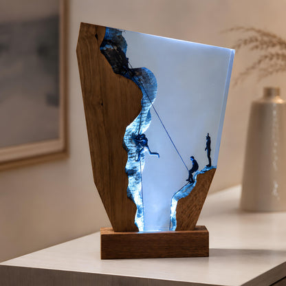 Climber Resin Lamp, Rock Climbing LED Night Light, Mountain Lover Gift Decor