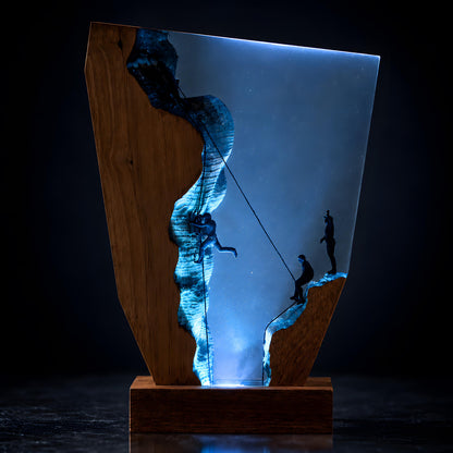 Climber Resin Lamp, Rock Climbing LED Night Light, Mountain Lover Gift Decor