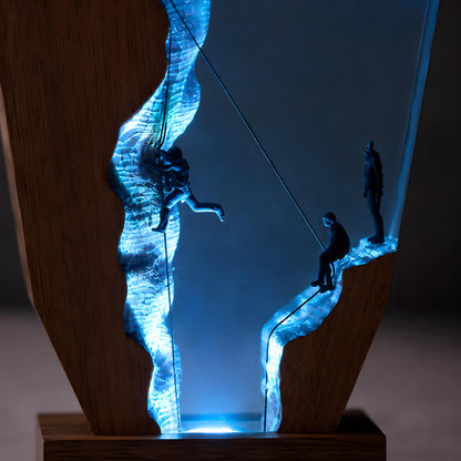 Climber Resin Lamp, Rock Climbing LED Night Light, Mountain Lover Gift Decor