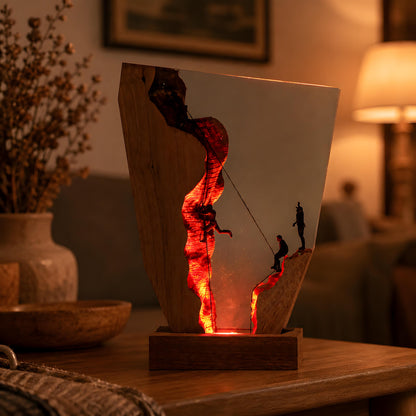 Climber Resin Lamp, Rock Climbing LED Night Light, Mountain Lover Gift Decor