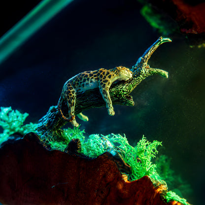 Jaguar Resin Lamp, Wildlife LED Night Light, Jungle Animal Epoxy Desk Decor