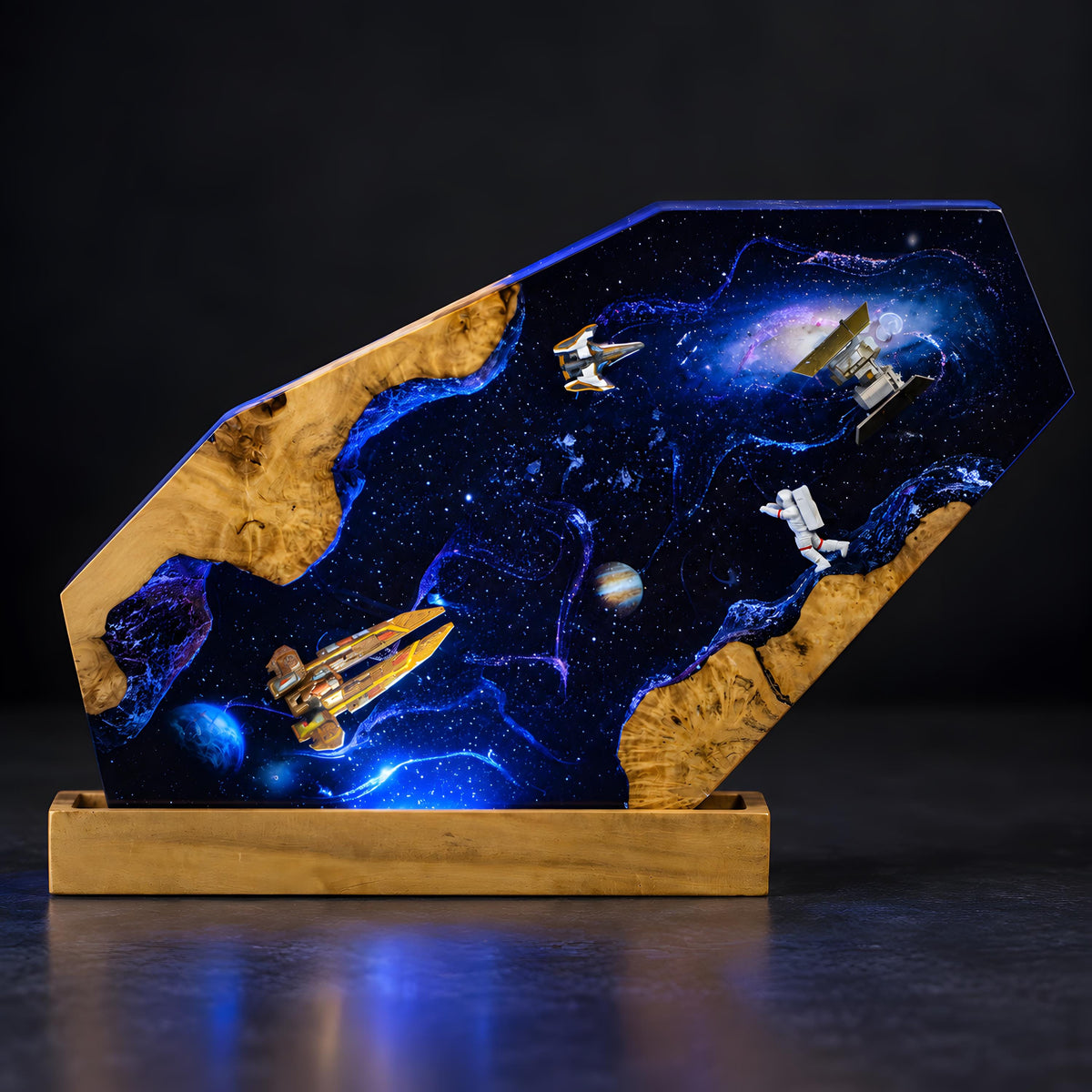 Space Resin Lamp, Spaceship Night Light, Astronaut Sci Fi Room Decor