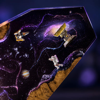 Space Resin Lamp, Spaceship Night Light, Astronaut Sci Fi Room Decor